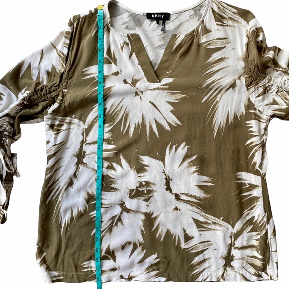 DKNY Tropical Tunic Top Swim Cover Up Ruched Sleeves Women’s Extra Large - Picture 13 of 14